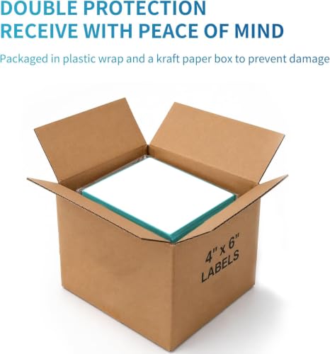 Fanfold 4 x 6 Direct Thermal Labels with Blue Background Paper Perforated Shipping Labels for Thermal Printers