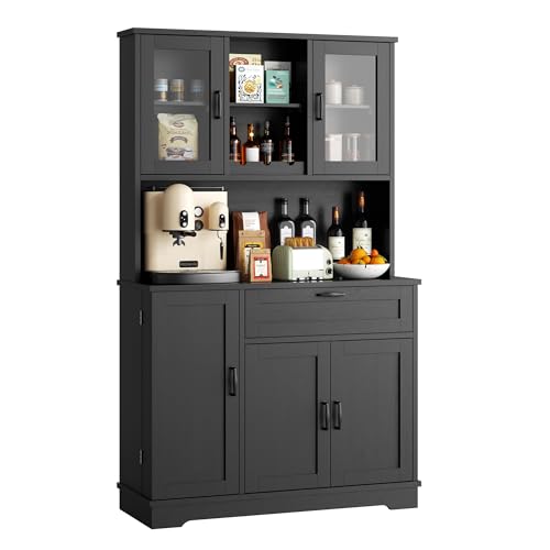 Farmhouse Pantry Cabinet with Acrylic Doors