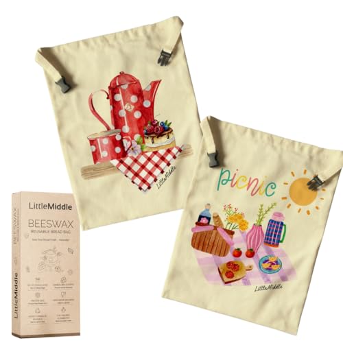 2 XL Beeswax Bread Bags for Homemade Bread