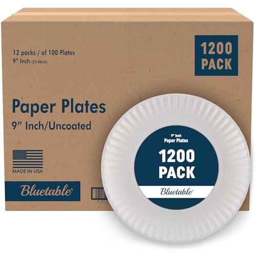 9 Inch Paper Plates Bulk (1200 Count)