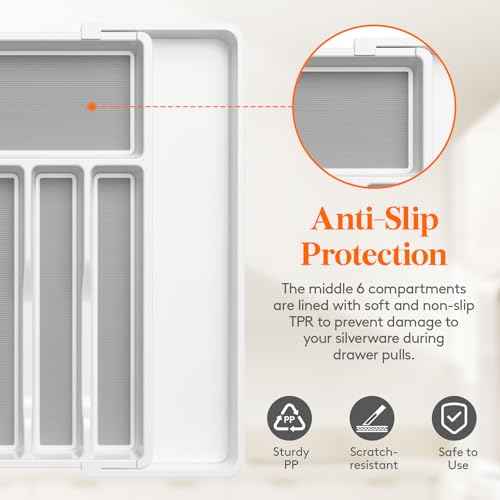 Extra Large Silverware Drawer Organizer