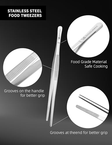 8.5 Inch Kitchen Tweezers Fine Tweezer Tongs