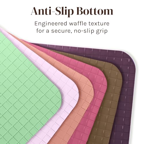 Extra Thick Pastel Flexible Plastic Cutting Board Mats with Food Icons & EZ (6 Count)