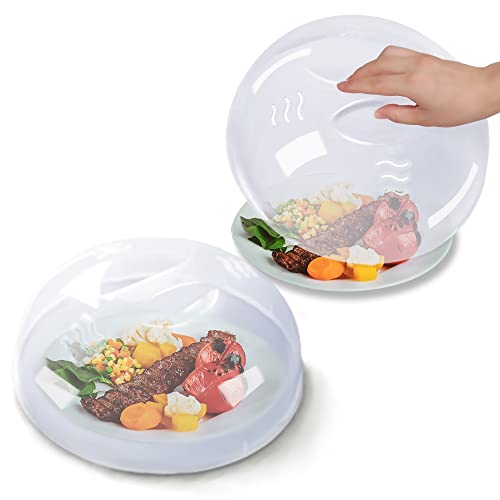 Microwave Cover for Food 2PCS Microwave Splatter Cover Large Microwave Plate Food Cover With Easy Grip Handle Anti (2 Count)