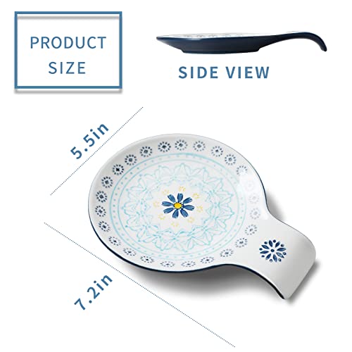 Spoon Rest 5.5" Ceramic Spoon Holder for Stove Top
