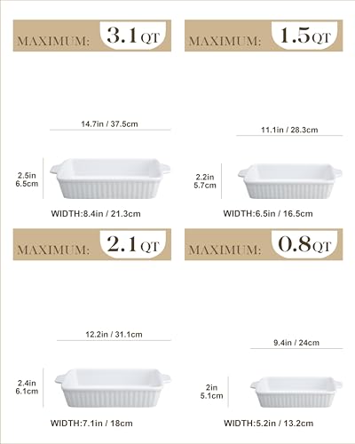 Casserole Dishes for Oven (4 Count)