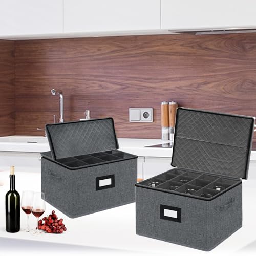2 Pack Stemware and Glassware Storage Cases (2 Count)