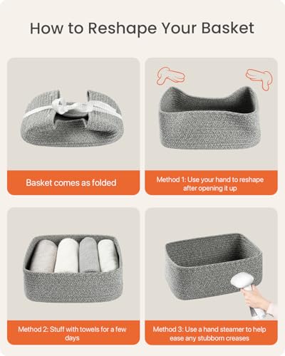 Small Woven Storage Basket for Organizing (3 Count)