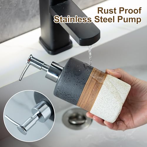 Ceramic Dish Soap Dispenser for Kitchen (2 Count)