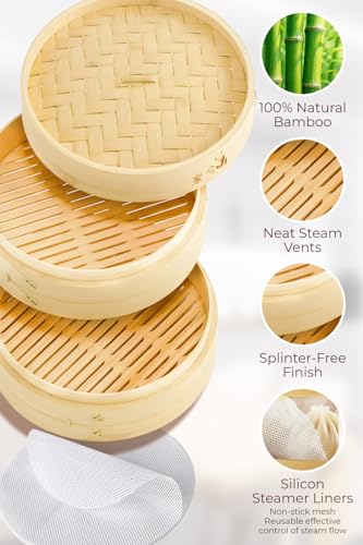 8" Bamboo Steamer Basket