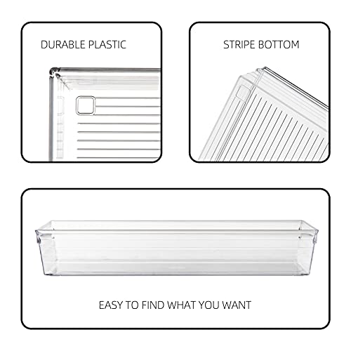 Clear Plastic Drawer Organizer Tray for Vanity Cabinet (4 Count)