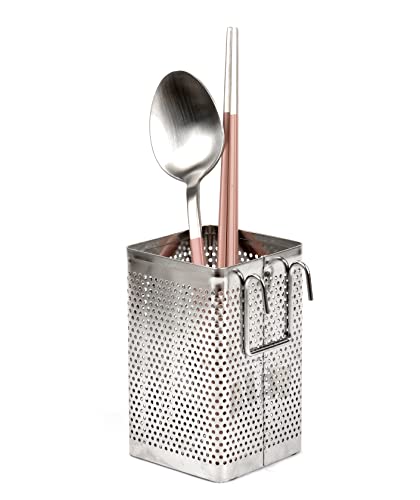 Kitchen Utensil Chopsticks Perforated Holder with Hooks