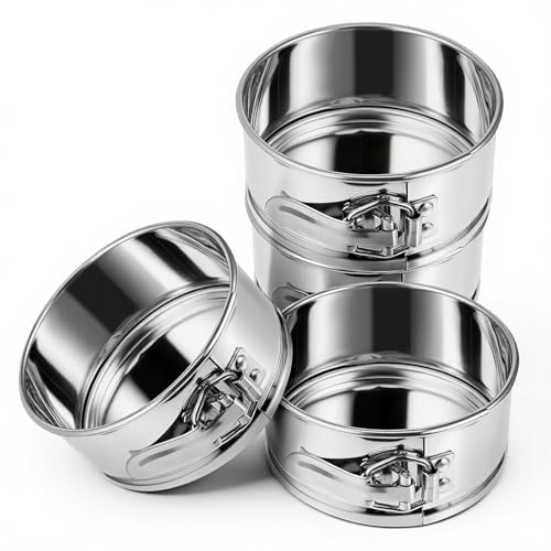 4 Pcs 4 Inch Stainless Steel Springform Pans Mini Cheesecake Pans (4 Count)