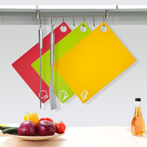 10 Pieces Flexible Cutting Boards with Hanging Hole (10 Count)