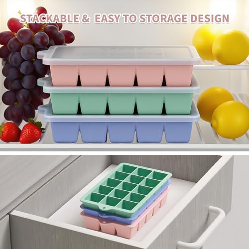 Silicone Ice Cube Tray 3 Pack (3 Count)