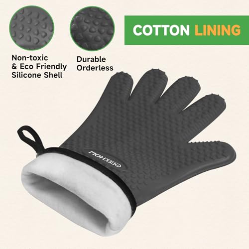 BBQ Gloves Heat Resistant Oven Mitts (2 Count)