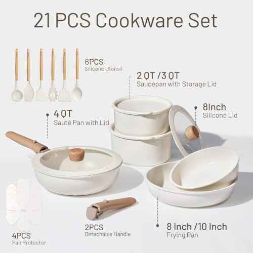 21pcs Pots and Pans Set Non Stick