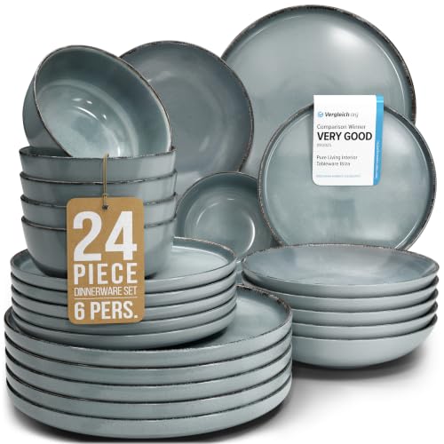 24 Piece Stoneware Dinnerware Set for 6 (24 Count)