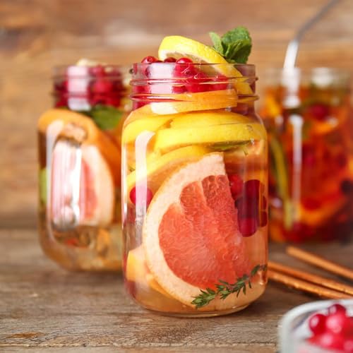 20 Pack 12 oz Clear Glass Mason Jars with Silver Metal Split Lids (20 Count)