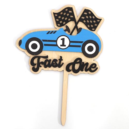 Wooden Fast One Cake Topper