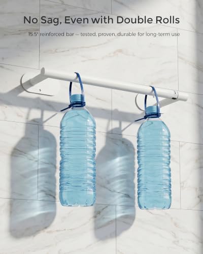 White Paper Towel Holder Under Cabinet Self Adhesive or Wall Mount