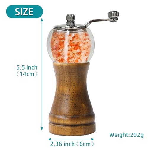 Pepper Grinder Set Classical Hand Shake Wood Manual Pepper Mill (2 Count)