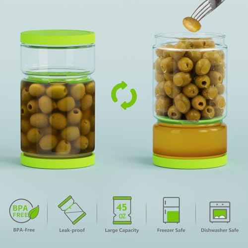 Glass Pickle Container with Strainer (2 Count)