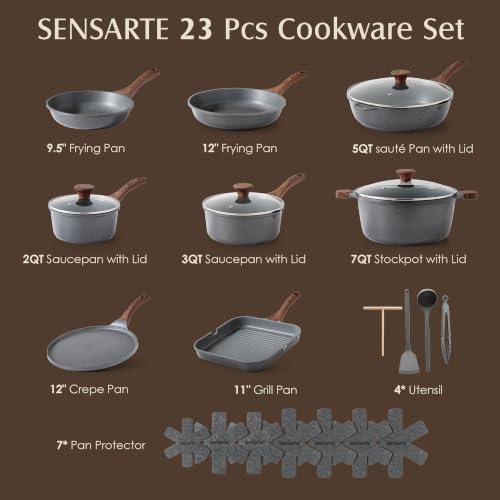 23 PCS Nonstick Granite Cookware Set