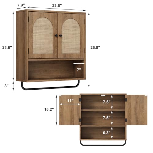 Rattan Bathroom Wall Cabinet