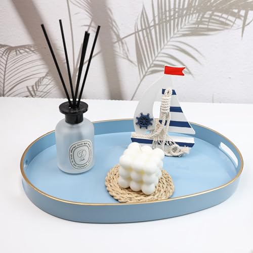 Blue Plastic Serving Tray for Ottoman