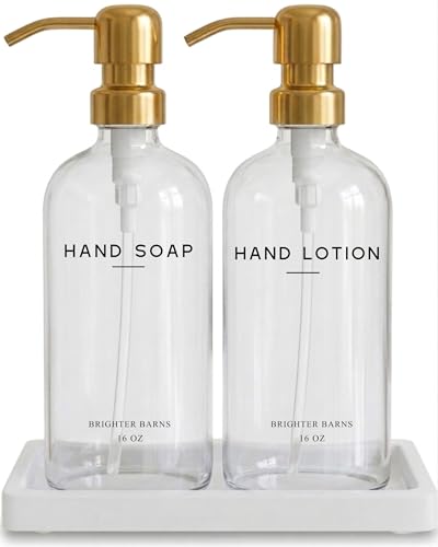 Luxury Glass Soap Dispenser Bathroom Set by Brighter Barns