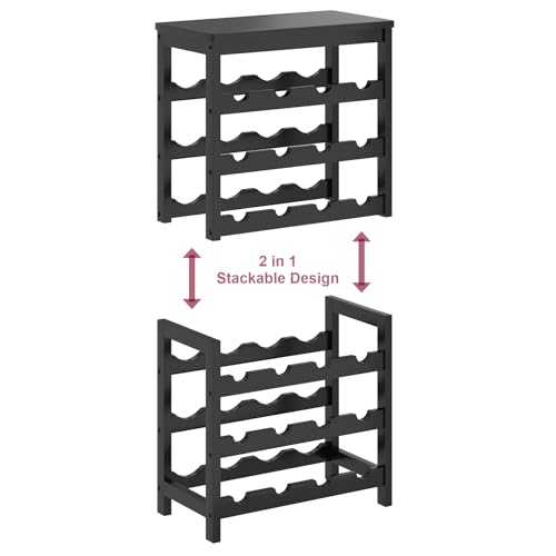 6 Tier Bamboo Wine Rack Freestanding Floor