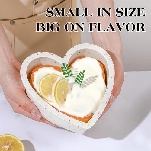 6 Inch Small Heart Shaped Cake Pans Silicone for Baking (2 Count)