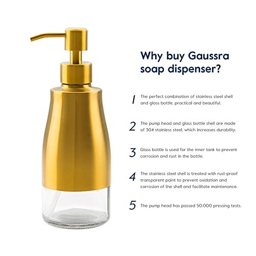 Gold Soap Dispenser with Coaster and Stickers