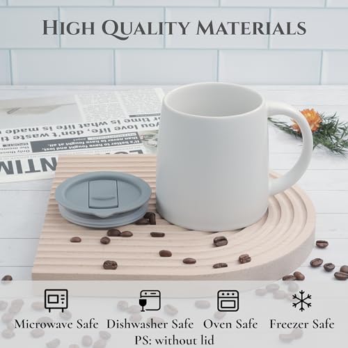 14 oz Ceramic Coffee Mug with Lid (2 Count)