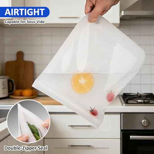 100% Silicone Flat Gallon Freezer Bags (4 Count)