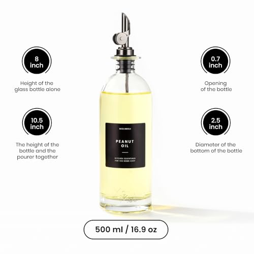 Oil and Vinegar Dispenser with Metal Pour Spout (2 Count)