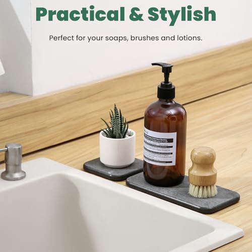 3PCS Water Absorbing Diatomaceous Earth Tray for Sink