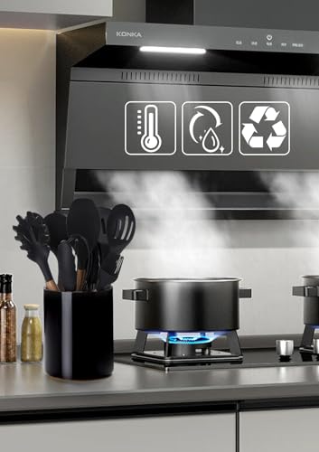 Ceramic Kitchen Utensil Holder for Countertop Organizer 6.4"Black