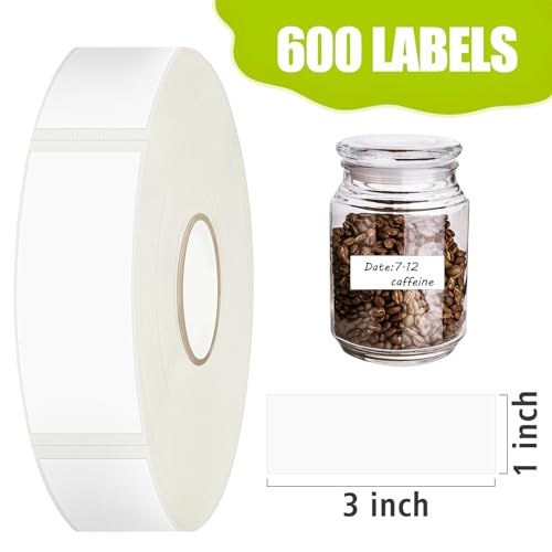 600 Blank Removable Freezer Labels with Perforation Line for Easy Distribution and Use. Waterproof and Oil (600 Count)