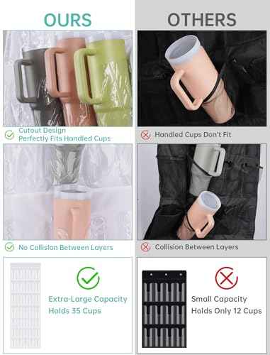 35 Pocket Door Hanging Cup Organizer Fit for Stanley Tumbler 30 40oz