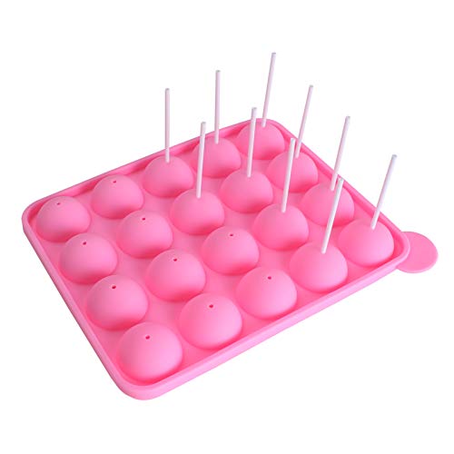 20 Cavity Silicone Cake Pop Mold Lollipop Baking Tray with Sticks