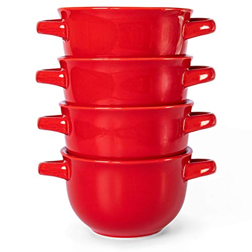 French Onion Soup Crocks with Lids & Handles (4 Count)