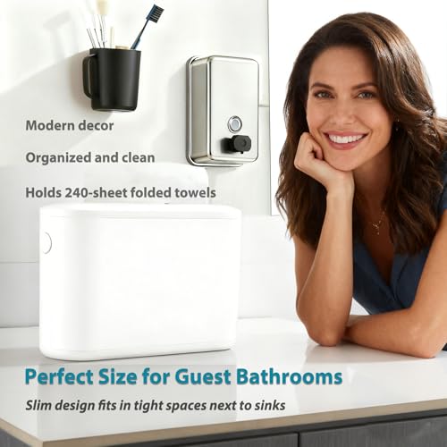 Multifold Paper Towel Dispenser Countertop Compact for Kitchen Lavender