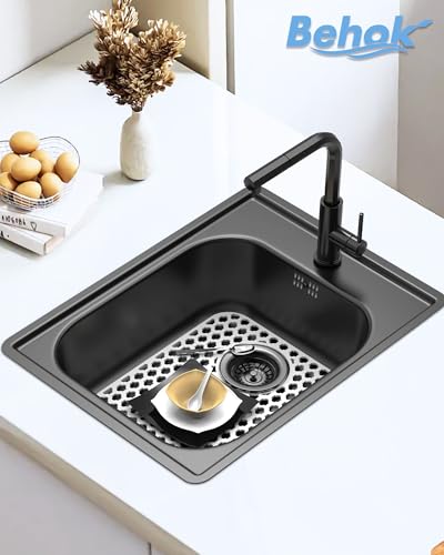 2 Pack Silicone Sink Protector Mat for Kitchen Sink Rear Drian White