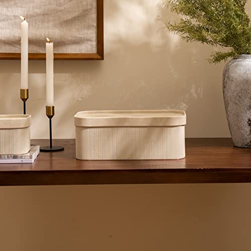 Decorative Storage Boxes with Lids Faux Leather (3 Count)