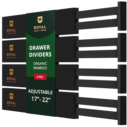 Bamboo Drawer Dividers Organizers (4 Count)