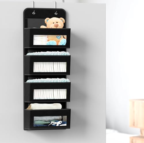 4 Clear Window Pocket Over Door Hanging Organizer
