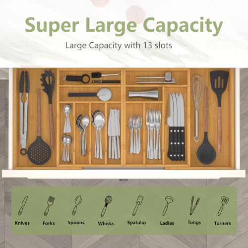 Extra Large Silverware Drawer Organizer