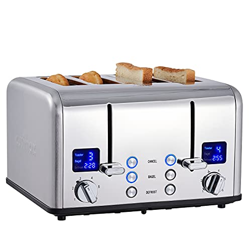 4 Slice Stainless Steel Toaster with Digital Display